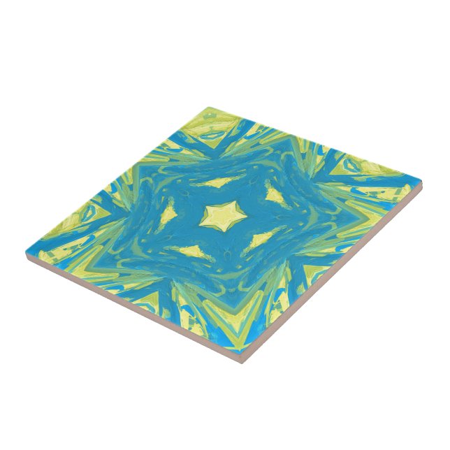 Blaue und gelbe Sterne Fliese (Seite)