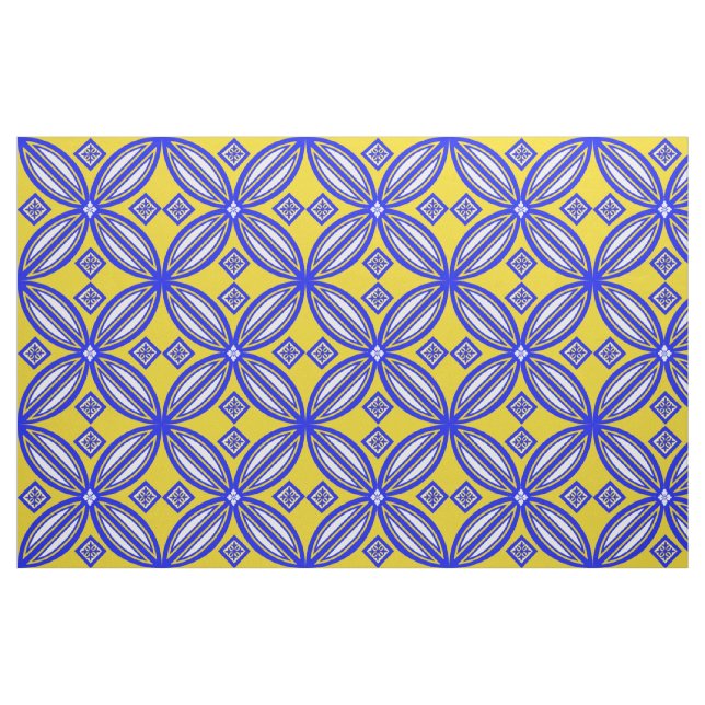 Blaue und gelbe Talavera-Tile-Design Stoff (Fat Quarter (45,7 x 55,9 cm))
