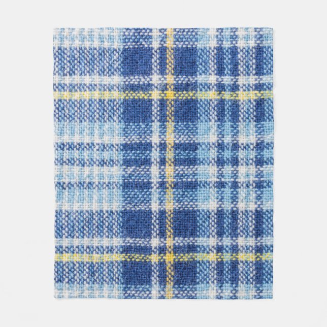 Blaue und gelbe Tartan oder karierter Hintergrund  Fleecedecke (Vorderseite)
