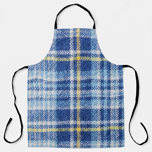 Blaue und gelbe Tartan oder karierter Hintergrund  Schürze (Vorderseite)