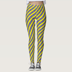 Blaue und gelbe Textur Nahtloses Design Leggings