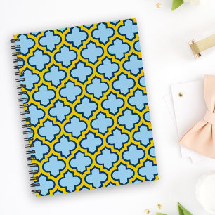 Blaue und gelbe Trellis, Gitter, Quatrefolie Planer