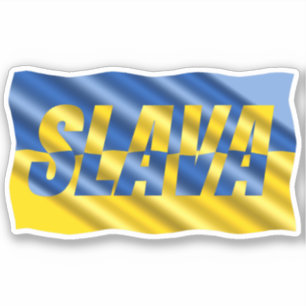 Blaue und Gelbe Ukraine inspirieren zum Frieden im Aufkleber