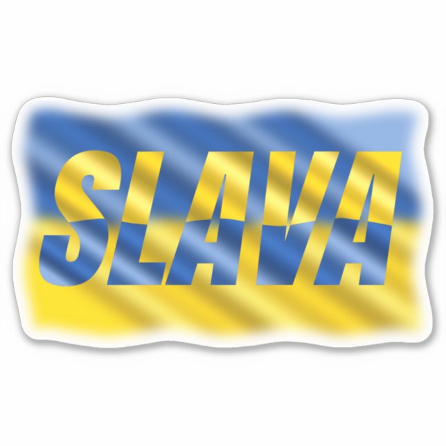 Blaue und Gelbe Ukraine inspirieren zum Frieden im Aufkleber (Vorderseite)