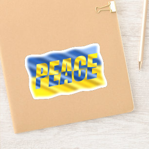 Blaue und Gelbe Ukraine inspirieren zum Frieden im Aufkleber