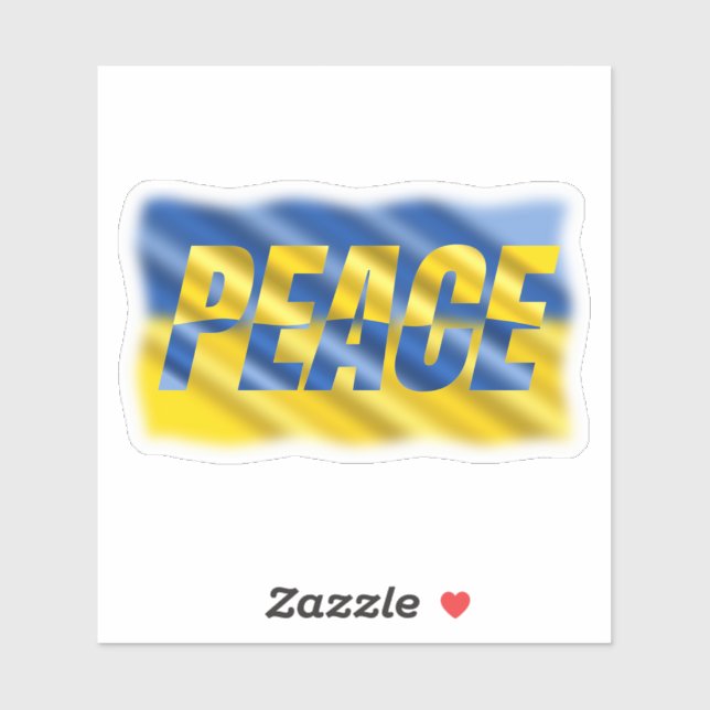 Blaue und Gelbe Ukraine inspirieren zum Frieden im Aufkleber (Blatt)