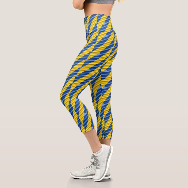 Blaue und Gelbe Ukraine inspirieren zum Frieden im Capri Leggings (Links)
