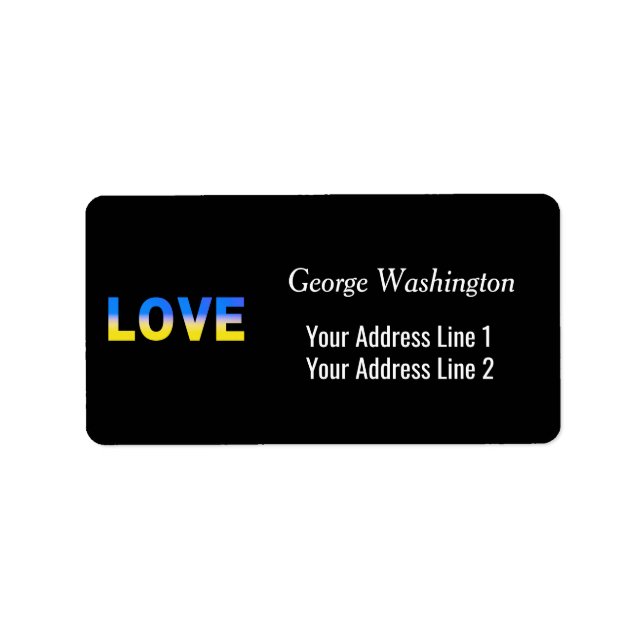 Blaue und Gelbe Ukraine Inspiriert Frieden ohne Kr Adressaufkleber (Vorne)