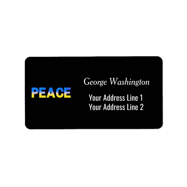 Blaue und Gelbe Ukraine Inspiriert Frieden ohne Kr Adressaufkleber (Vorne)