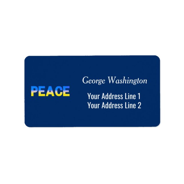 Blaue und Gelbe Ukraine Inspiriert Frieden ohne Kr Adressaufkleber (Vorne)