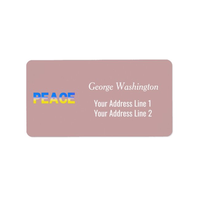 Blaue und Gelbe Ukraine Inspiriert Frieden ohne Kr Adressaufkleber (Vorne)