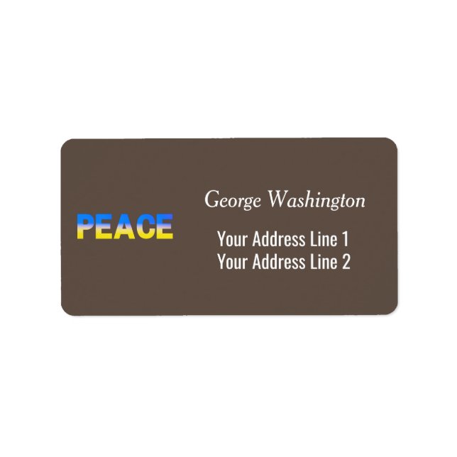 Blaue und Gelbe Ukraine Inspiriert Frieden ohne Kr Adressaufkleber (Vorne)