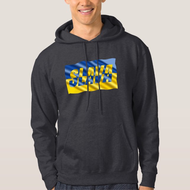 Blaue und Gelbe Ukraine Inspiriert Frieden ohne Kr Hoodie (Vorderseite)