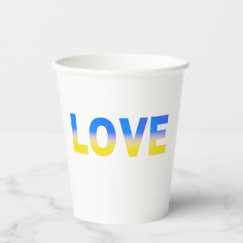 Blaue und Gelbe Ukraine Inspiriert Frieden ohne Kr Pappbecher