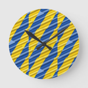 Blaue und Gelbe Ukraine Inspiriert Frieden ohne Kr Runde Wanduhr