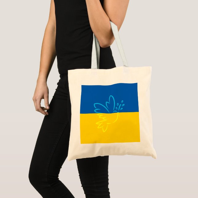 Blaue und gelbe ukrainische Flagge | Peace Tote Ba Tragetasche (Vorderseite (Produkt))