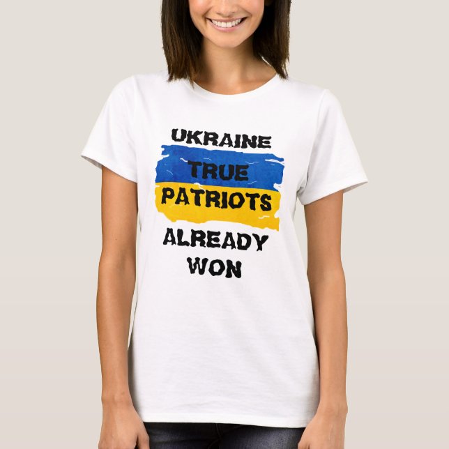 Blaue und gelbe ukrainische Flagge T-Shirt (Vorderseite)