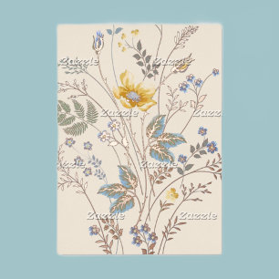 Blaue und gelbe Wildblumen leer Folieneinladung