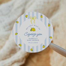 Blaue und gelbe Zitronenschleife Baby Shower