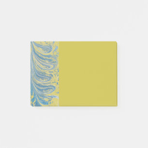 Blaue und goldene abstrakte Welle Post-it Klebezettel
