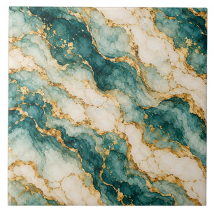 Blaue und goldene Achat-Marmor-Keramikfliese Fliese