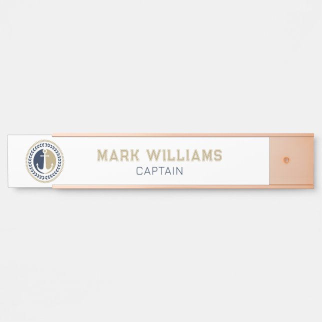 Blaue und goldene Anker für Wasserfahrzeuge Türschild (Vorderseite )