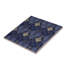 Blaue und goldene Art Deco
