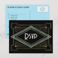 Blaue und goldene Art Deco Gatsby-inspirierte Hoch