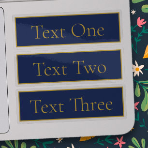 Blaue und goldene Bezeichnung für Navy Transparent Aufkleber