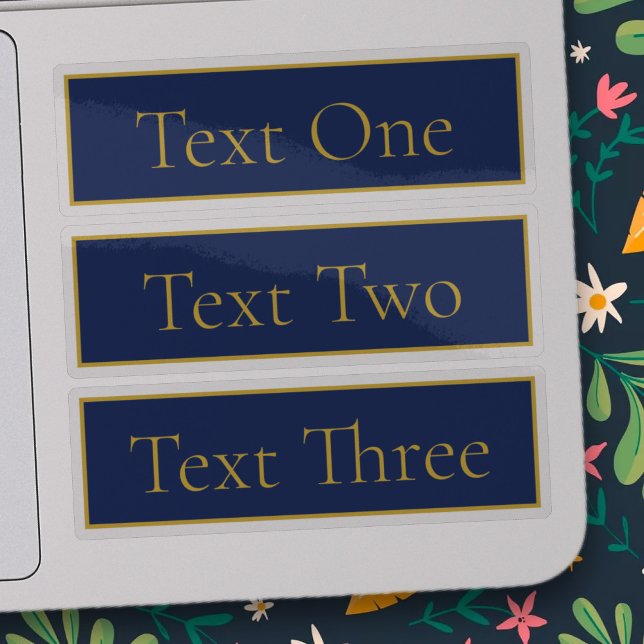 Blaue und goldene Bezeichnung für Navy Transparent Aufkleber (Von Creator hochgeladen)