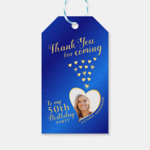 Blaue und goldene Danksagungs-Geschenkanhänger zum Geschenkanhänger