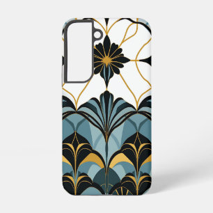 Blaue und goldene Deco-Lüfter Samsung Galaxy Hülle