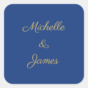 Blaue und goldene Farben Professionell trendy mode Quadratischer Aufkleber