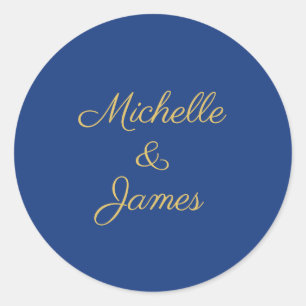 Blaue und goldene Farben Professionell trendy mode Runder Aufkleber