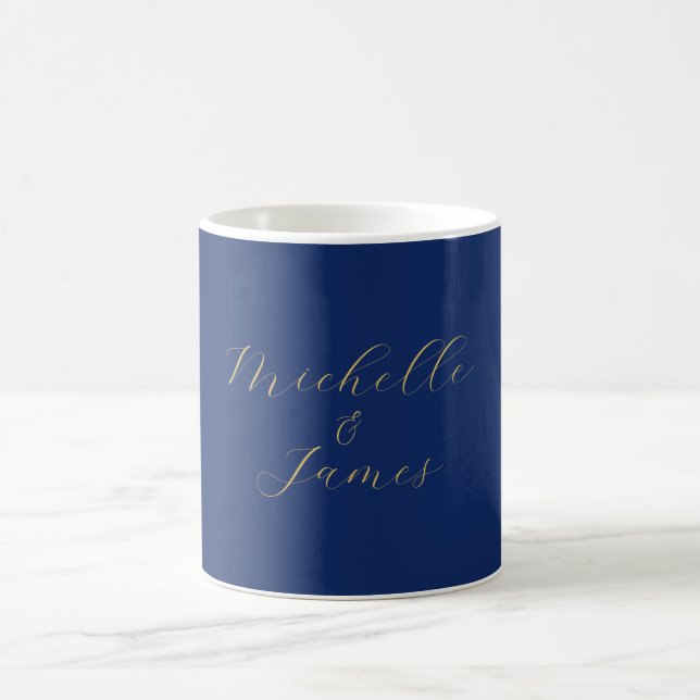 Blaue und goldene Farben Professionelles modernes  Kaffeetasse (Mittel)