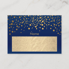 Blaue und goldene Fohlen mit Confetti Dots Platzkarte