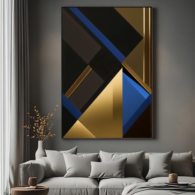 Blaue und goldene Geometrie Poster (Von Creator hochgeladen)