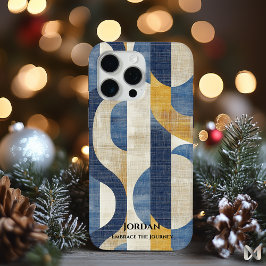 Blaue und goldene Kurven - künstlerische geometris Case-Mate iPhone Hülle