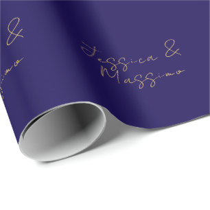 Blaue und goldene professionelle, trendy minimalis geschenkpapier