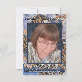 Blaue und goldene Sonnenblumen Kunst mit Foto und  Dankeskarte