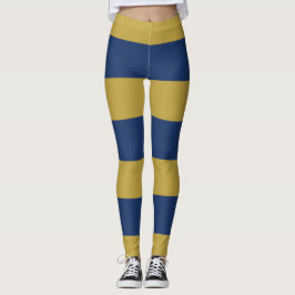 Blaue und goldene Streifen Leggings