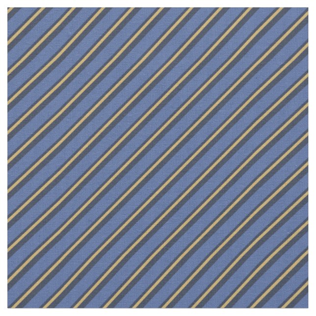Blaue und goldene Streifen Stoff (Nahaufnahme)