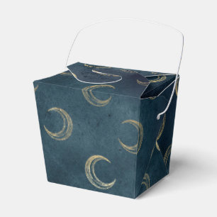 Blaue und goldene Vintage Mondmuster Geschenkschachtel