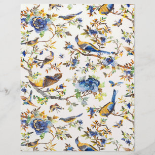 Blaue und goldene Vintage-Vögel
