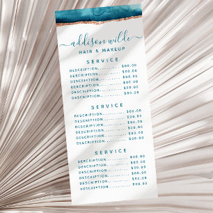 Blaue und goldene Wasserfarbe Rack Card Werbekarte