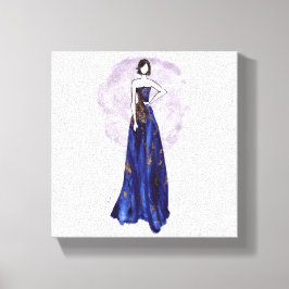 Blaue und goldummantelte Canvas Leinwanddruck