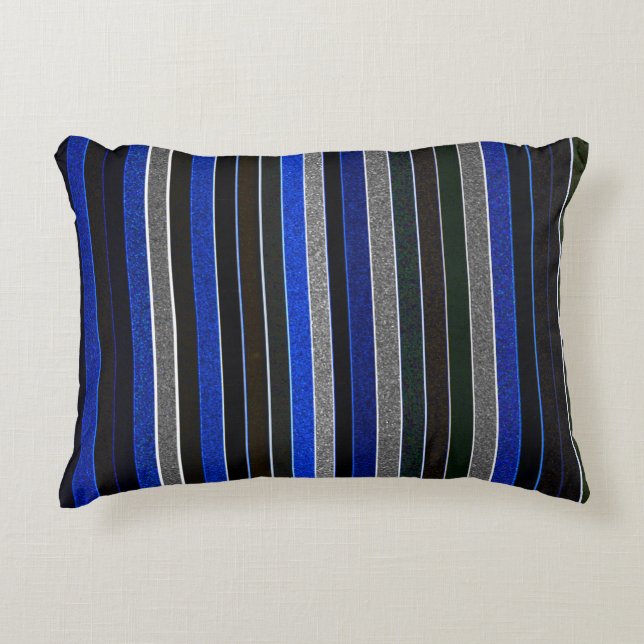 Blaue und Granitstreifen Accent Pillow Dekokissen (Vorderseite)