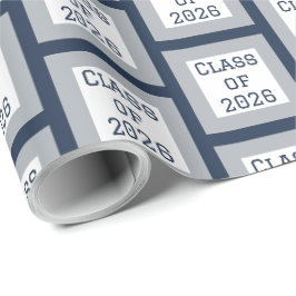 Blaue und graue Abschluss-Verpackungspapier | 2026 Geschenkpapier