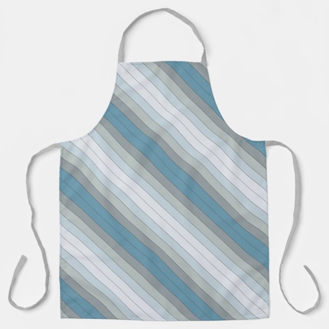 Blaue und graue Farbstreifen auf Aquarellpapier Schürze (Vorderseite)