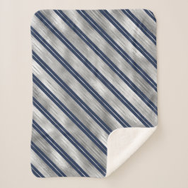 Blaue und graue glänzende Streifen Sherpadecke